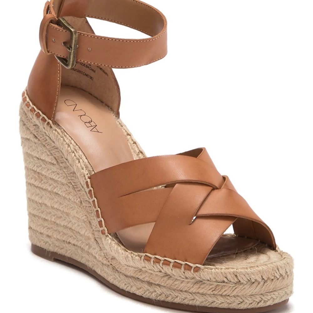 ABOUND Sayge/Tan Espadrille Wedge Sandal size 9